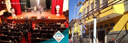Teatro “Raúl Salmón de La Barra en La Ceja, vistas de su interior y del exterior.