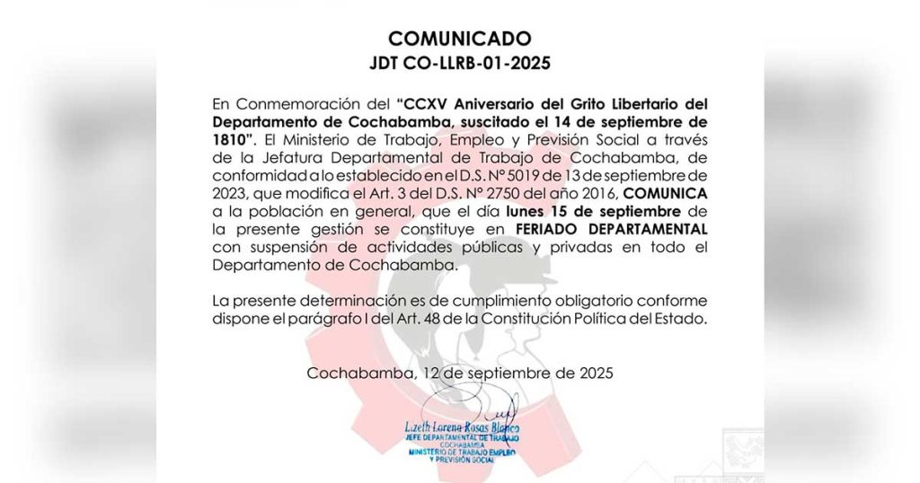 COMUNICADO